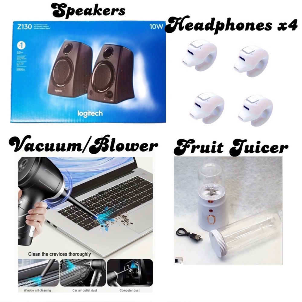 HOME BUNDLE Juicer Vacuum Earphones Speakers